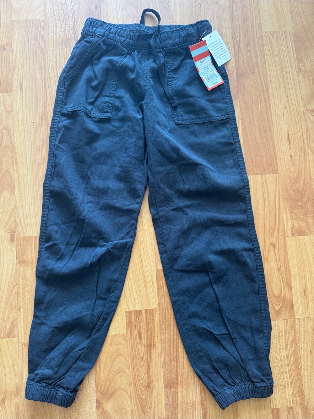 Kid’s Casual Elastic-Waist Pants in dark grey